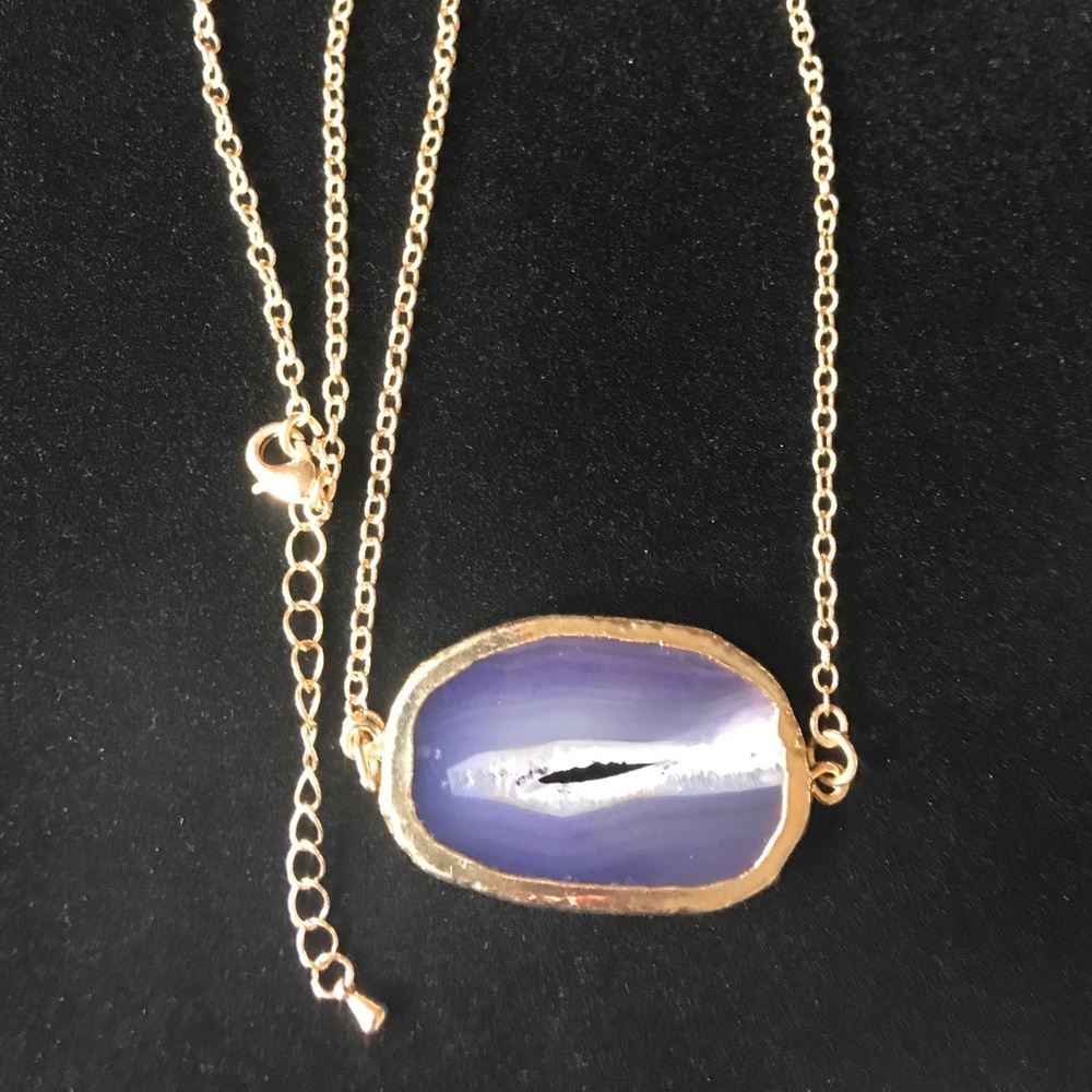 14k Gold Plated Druzy Agate Slice